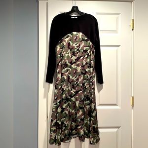 Zara size small camouflage midi length dress. Excellent condition; never worn.